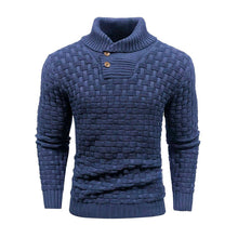 Men's Slim Turtleneck Sweater With Button Design Fashion Casual Solid Color Pullover Top Clothing