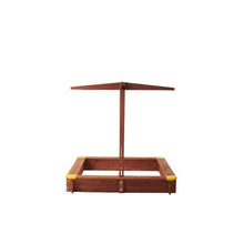 46 Inches Wooden Sandbox With Adjustable Canopy, Large Outdoor Cedar Bunker