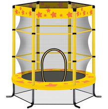 55 Inch Kids Trampoline With Safety Enclosure Net, 4.5FT Outdoor Indoor Trampoline For Kids Purple