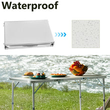 4ft Silver Outdoor Folding Table, Aluminum Alloy Rectangular 30kg, Three Fold Tabletop