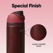 Owala FreeSip Insulated Stainless Steel Water Bottle with Straw, BPA-Free Sports Water Bottle, Great for Travel, 24 Oz, Black Cherry