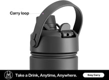 POWCAN 26 oz Insulated Water Bottle with 2-in-1 Straw and Spout Lid, Keep Cold 24H, Leak-Proof, Fits in Car Cup Holder, Stainless Steel Water Bottle for Sports, Travel, and School (Dark Knight)