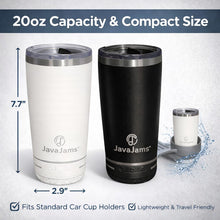 20 oz Bluetooth Speaker Tumbler – Stainless Steel Travel Tumbler, Insulated Cup with MAGNETIC Sliding Lid, Removeable Bluetooth Speaker Tumbler with Double Wall Design