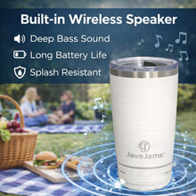 20 oz Bluetooth Speaker Tumbler – Stainless Steel Travel Tumbler, Insulated Cup with MAGNETIC Sliding Lid, Removeable Bluetooth Speaker Tumbler with Double Wall Design