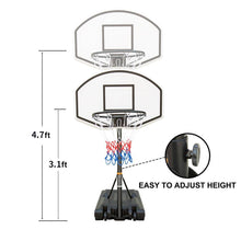 Portable Poolside Basketball Hoop 3.1ft To 4.7ft Height Adjustable Basketball System