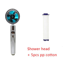 Shower Head Water Saving Flow 360 Degrees Rotating With Small Fan ABS Rain High Pressure Spray Nozzle Bathroom Accessories