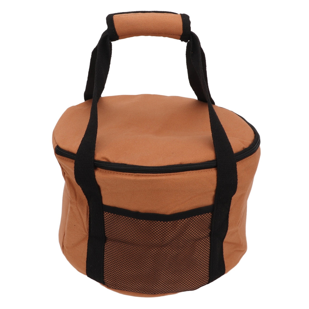 Camping Tableware Storage Bag 13.7L Large Capacity Soft Lining Waterproof Round Picnic Storage Bag for Outdoor BBQ