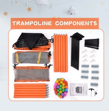 55'' Toddlers Trampoline With Safety Enclosure Net And Balls, Indoor Outdoor Mini Trampoline For Kids