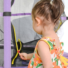 55 Inch Kids Trampoline With Safety Enclosure Net, 4.5FT Outdoor Indoor Trampoline For Kids Purple