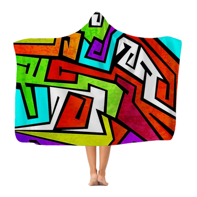 colorful-graffiti-vector Premium Adult Hooded Blanket