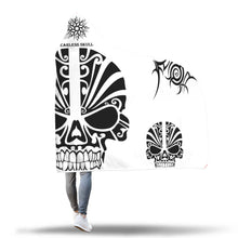 Custom Designed Hooded Blanket Fearless Skull - neverleavehomedeals.com