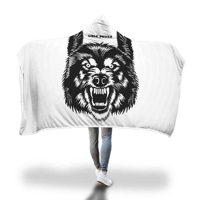 Custom Designed Hooded Blanket Wolf Power - neverleavehomedeals.com