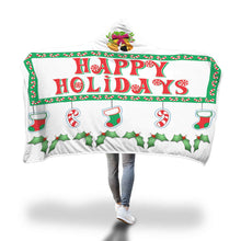 Custom Designed Hooded Blanket Happy Holidays - neverleavehomedeals.com