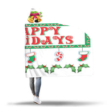 Custom Designed Hooded Blanket Happy Holidays - neverleavehomedeals.com