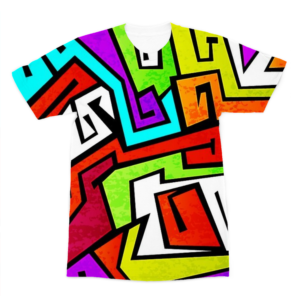 colorful-graffiti-vector Premium Sublimation Adult T-Shirt