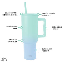 Simple Modern 40 oz Tumbler with Handle and Straw Lid | Insulated Cup Reusable Stainless Steel Water Bottle Travel Mug Cupholder Friendly | Gifts for Women Men Him Her | Trek Collection | Almond Birch