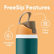 Owala FreeSip Insulated Stainless Steel Water Bottle with Straw for Sports and Travel, BPA-Free, 24oz, Iced Breeze