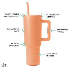 Simple Modern 40 oz Tumbler with Handle and Straw Lid | Insulated Cup Reusable Stainless Steel Water Bottle Travel Mug Cupholder Friendly | Gifts for Women Men Him Her | Trek Collection | Almond Birch