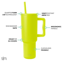 Simple Modern 40 oz Tumbler with Handle and Straw Lid | Insulated Cup Reusable Stainless Steel Water Bottle Travel Mug Cupholder Friendly | Gifts for Women Men Him Her | Trek Collection | Almond Birch