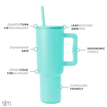 Simple Modern 40 oz Tumbler with Handle and Straw Lid | Insulated Cup Reusable Stainless Steel Water Bottle Travel Mug Cupholder Friendly | Gifts for Women Men Him Her | Trek Collection | Almond Birch