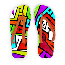 colorful-graffiti-vector Adult Flip Flops