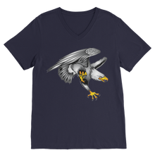 Custom Design Eagle Landing  ﻿Classic V-Neck T-Shirt - neverleavehomedeals.com