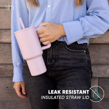 Simple Modern 40 oz Tumbler with Handle and Straw Lid | Insulated Cup Reusable Stainless Steel Water Bottle Travel Mug Cupholder Friendly | Gifts for Women Men Him Her | Trek Collection | Almond Birch