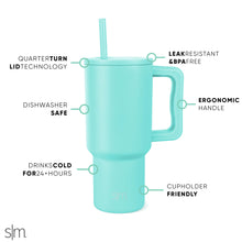 Simple Modern 40 oz Tumbler with Handle and Straw Lid | Insulated Cup Reusable Stainless Steel Water Bottle Travel Mug Cupholder Friendly | Gifts for Women Men Him Her | Trek Collection | Almond Birch