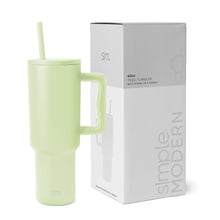 Simple Modern 40 oz Tumbler with Handle and Straw Lid | Insulated Cup Reusable Stainless Steel Water Bottle Travel Mug Cupholder Friendly | Gifts for Women Men Him Her | Trek Collection | Almond Birch