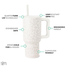 Simple Modern 40 oz Tumbler with Handle and Straw Lid | Insulated Cup Reusable Stainless Steel Water Bottle Travel Mug Cupholder Friendly | Gifts for Women Men Him Her | Trek Collection | Almond Birch