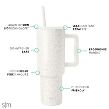 Simple Modern 40 oz Tumbler with Handle and Straw Lid | Insulated Cup Reusable Stainless Steel Water Bottle Travel Mug Cupholder Friendly | Gifts for Women Men Him Her | Trek Collection | Almond Birch