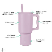 Simple Modern 40 oz Tumbler with Handle and Straw Lid | Insulated Cup Reusable Stainless Steel Water Bottle Travel Mug Cupholder Friendly | Gifts for Women Men Him Her | Trek Collection | Almond Birch