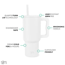 Simple Modern 40 oz Tumbler with Handle and Straw Lid | Insulated Cup Reusable Stainless Steel Water Bottle Travel Mug Cupholder Friendly | Gifts for Women Men Him Her | Trek Collection | Almond Birch