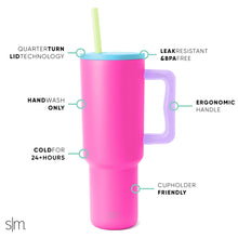 Simple Modern 40 oz Tumbler with Handle and Straw Lid | Insulated Cup Reusable Stainless Steel Water Bottle Travel Mug Cupholder Friendly | Gifts for Women Men Him Her | Trek Collection | Almond Birch