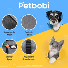 Petbobi Pet Reinforce Dog Car Seat for Dog Portable and Breathable Dog Car Booster Seat with Seat Belt Dog Carrier Safety Car Seat for Travel, with Clip on Leash with PVC Tube (Cationic Fabric Grey)