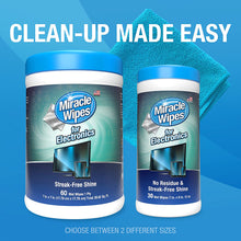 Miraclewipes for Electronics Cleaning - Screen Wipes Designed for TV, Phones, Monitors and More - Includes Microfiber Towel - (30 Count)