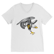 Custom Design Eagle Landing  ﻿Premium V-Neck T-Shirt - neverleavehomedeals.com