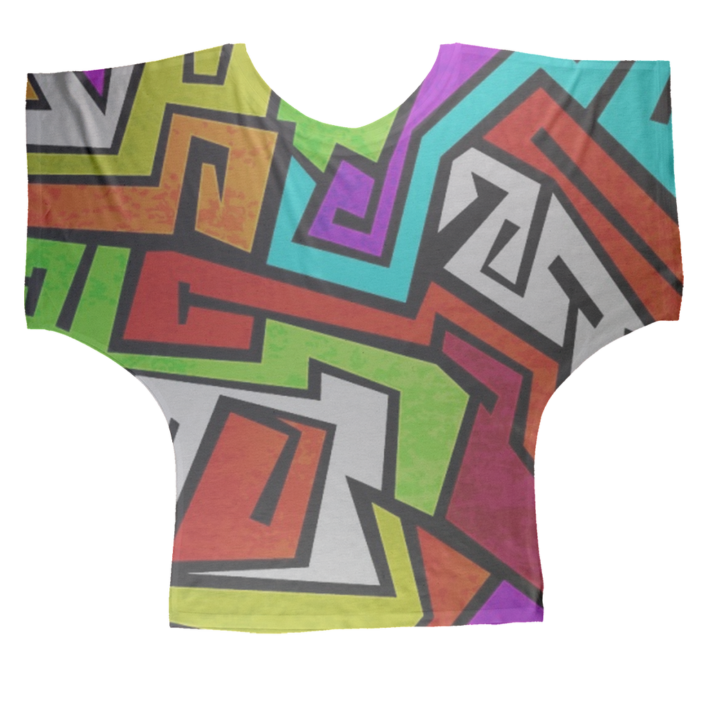 colorful-graffiti-vector Sublimation Batwing Top