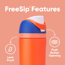 Owala FreeSip Insulated Stainless Steel Water Bottle with Straw for Sports and Travel, BPA-Free, 24oz, Iced Breeze