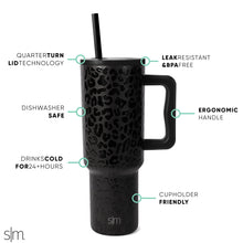 Simple Modern 40 oz Tumbler with Handle and Straw Lid | Insulated Cup Reusable Stainless Steel Water Bottle Travel Mug Cupholder Friendly | Gifts for Women Men Him Her | Trek Collection | Almond Birch