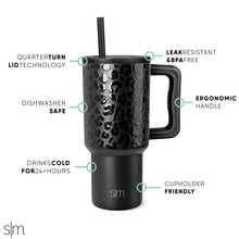 Simple Modern 40 oz Tumbler with Handle and Straw Lid | Insulated Cup Reusable Stainless Steel Water Bottle Travel Mug Cupholder Friendly | Gifts for Women Men Him Her | Trek Collection | Almond Birch