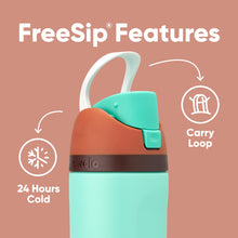 Owala FreeSip Insulated Stainless Steel Water Bottle with Straw for Sports and Travel, BPA-Free, 24oz, Iced Breeze