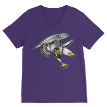 Custom Design Eagle Landing  ﻿Classic V-Neck T-Shirt - neverleavehomedeals.com