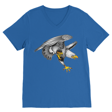 Custom Design Eagle Landing  ﻿Premium V-Neck T-Shirt - neverleavehomedeals.com
