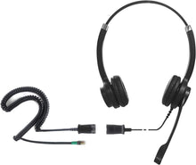 IPD IPH-255 Optimo-X Duo Ear Noise Canceling,Corded Headset for Call Center,Office&Landline Phones with U10P-S Bottom Cable W RJ9 Jack Cable Works with Yealink,Snom,Lg &Other IP Phones