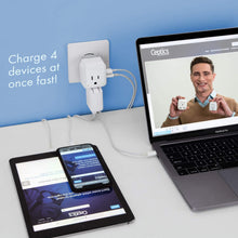 European Plug Travel Adapter Set, 20W PD & QC, Safe Dual USB & USB-C - 2 USA Socket - Compact - Use in Germany, France, Italy, UK - Includes Type E/F, Type C, Type G Swadapt Attachments