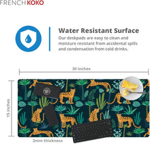 Large Mouse Pad, Desk Mat, Keyboard Pad, Desktop Home Office School Essentials College Cute Decor Big Extended Laptop Protector Computer Accessories Pretty Mousepad XL Leopard Jungle