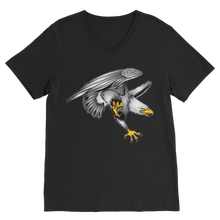 Custom Design Eagle Landing  ﻿Classic V-Neck T-Shirt - neverleavehomedeals.com
