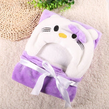 Cute Baby Hooded Bathrobe Bath Towel Baby Fleece Receiving Blanket - neverleavehomedeals.com