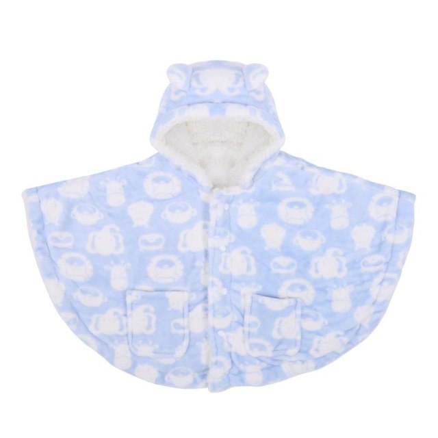 Cute Baby Cloak Baby Blanket Swaddling Infants Hooded Thickening Cartoon Soft Velvet Batwing Sleeve Outerwear Outdoors Clothing - neverleavehomedeals.com